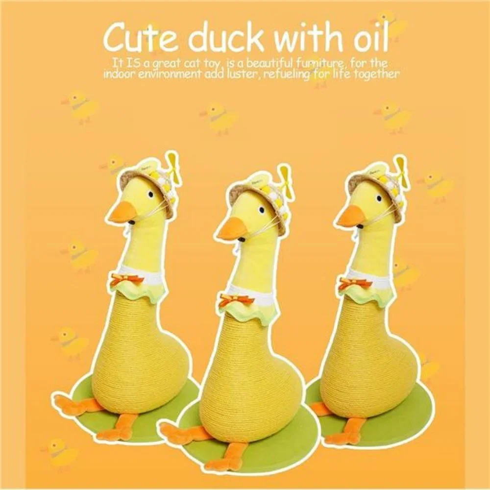 Come On Duck Cat Climbing Frame Natural Sisal Rope Cat Scratching, Yellow